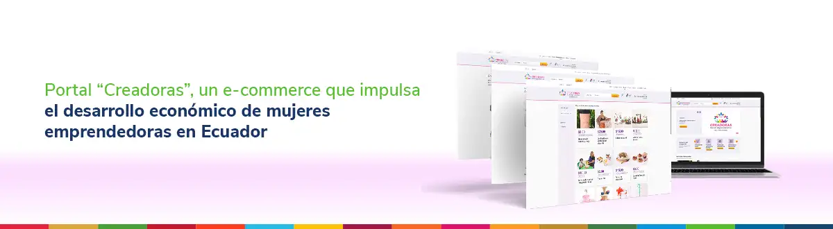 Pantallas del portal de Creadoras- Red de emprendimientos